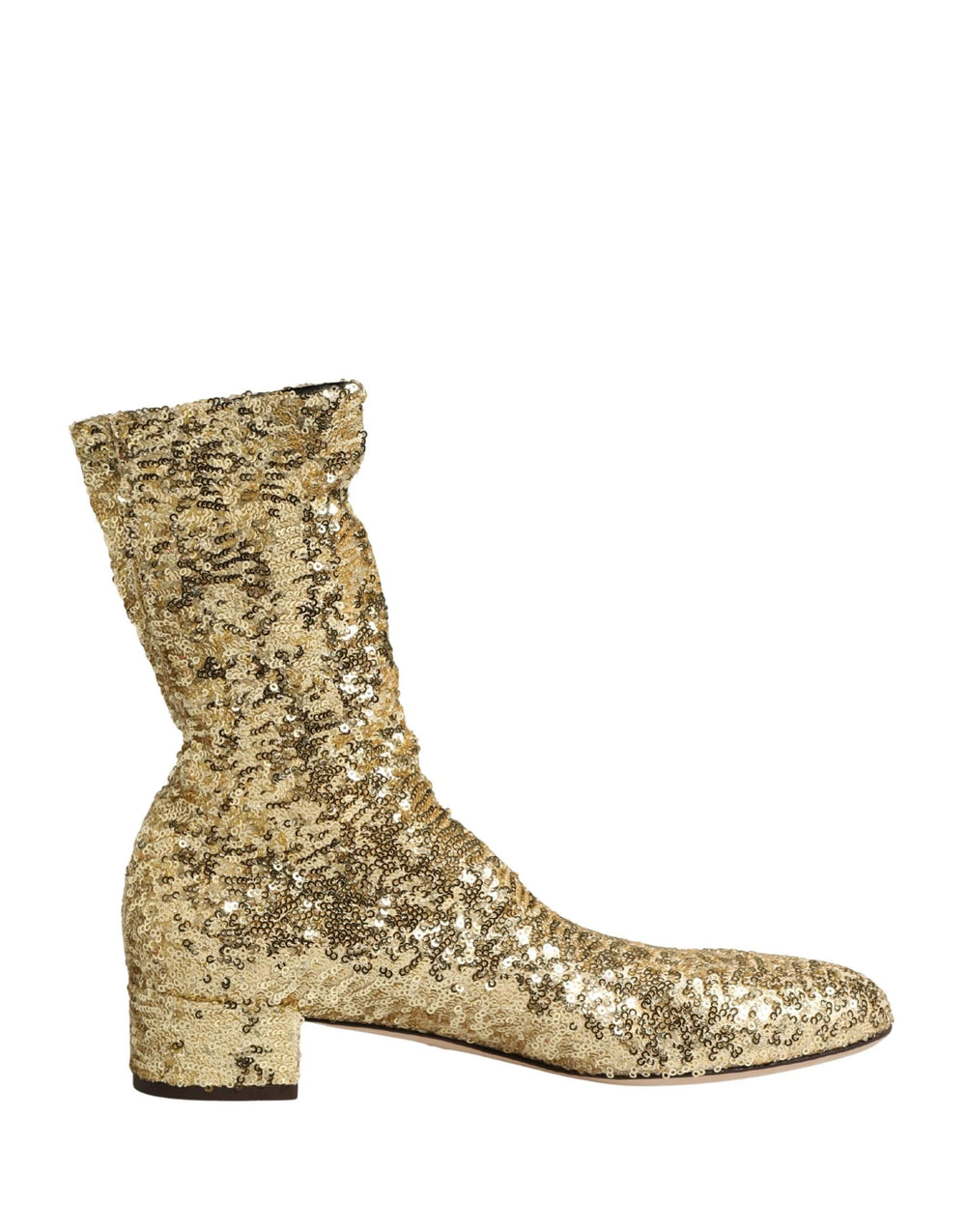 Dolce & Gabbana Sample Sale Dolce & Gabbana Gold Sequined Short Boots Stretch Shoes - | Designer outlet