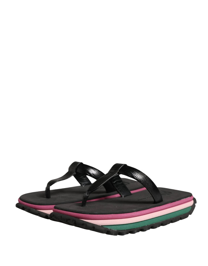Dolce &amp; Gabbana Sample Sale Dolce &amp; Gabbana Multicolor Rubber Chunky Flip Flop Shoes - | Designer outlet