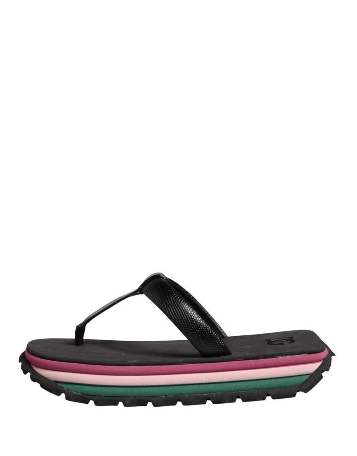 Dolce &amp; Gabbana Sample Sale Dolce &amp; Gabbana Multicolor Rubber Chunky Flip Flop Shoes - | Designer outlet