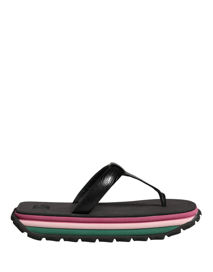 Dolce &amp; Gabbana Sample Sale Dolce &amp; Gabbana Multicolor Rubber Chunky Flip Flop Shoes - | Designer outlet