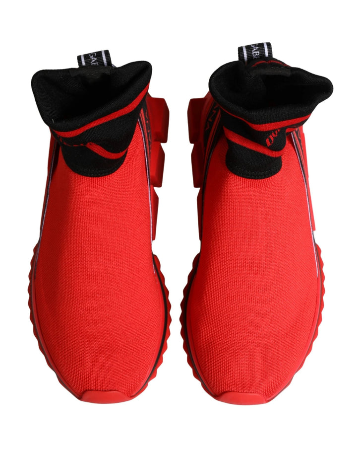 Dolce &amp; Gabbana Sample Sale Dolce &amp; Gabbana Red Black Sorrento Socks Sneakers Shoes - | Designer outlet