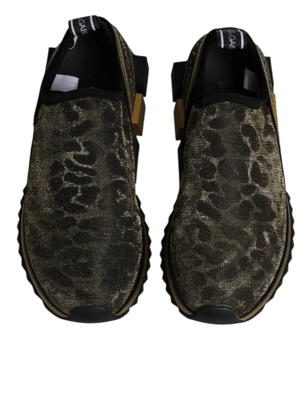 Dolce &amp; Gabbana Sample Sale Dolce &amp; Gabbana Gold Glitter Leopard Sorrento Sneakers Shoes - | Designer outlet