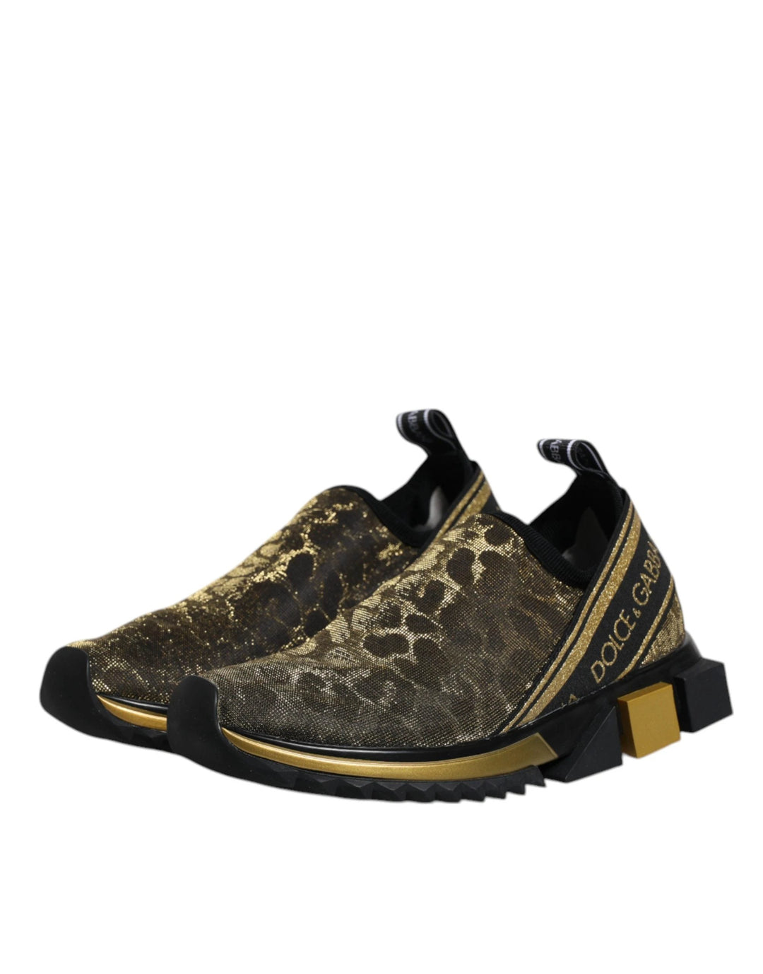 Dolce &amp; Gabbana Sample Sale Dolce &amp; Gabbana Gold Glitter Leopard Sorrento Sneakers Shoes - | Designer outlet