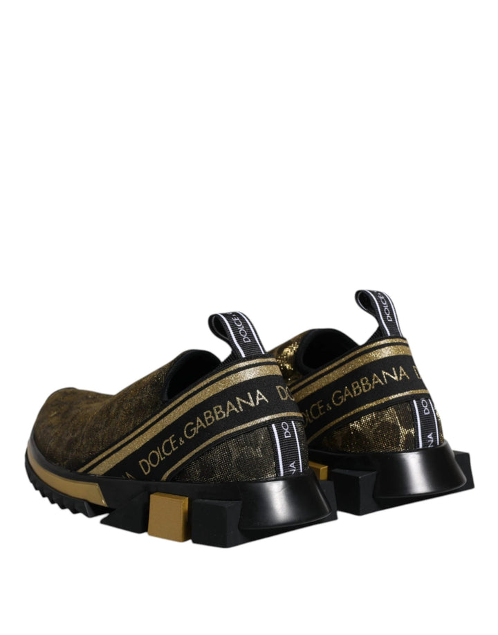 Dolce &amp; Gabbana Sample Sale Dolce &amp; Gabbana Gold Glitter Leopard Sorrento Sneakers Shoes - | Designer outlet