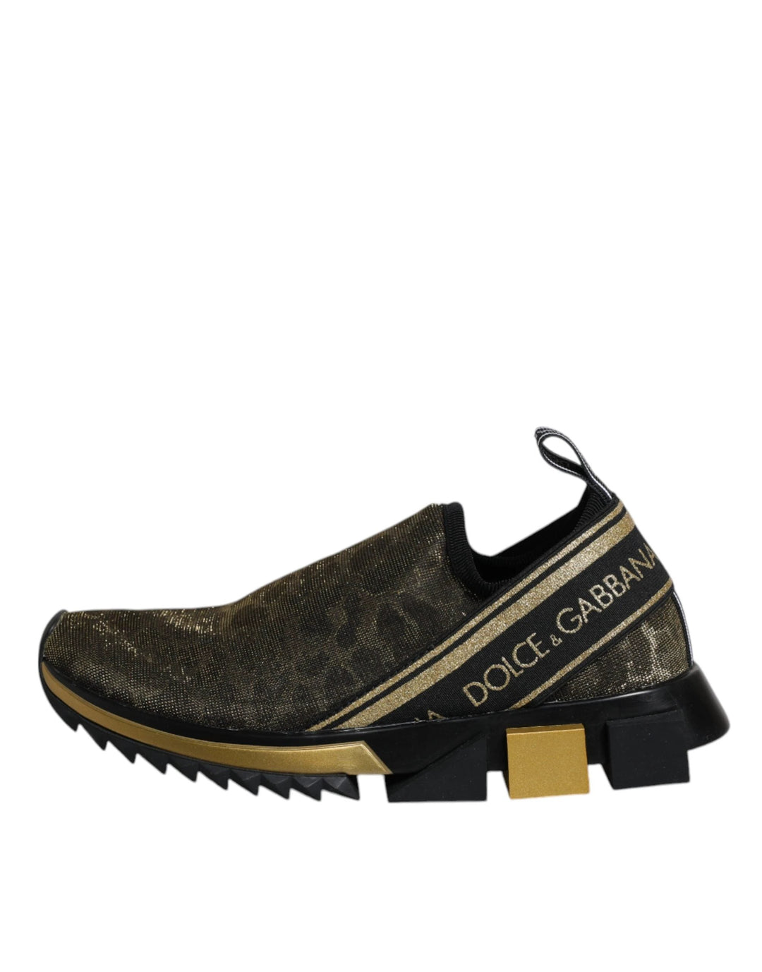 Dolce &amp; Gabbana Sample Sale Dolce &amp; Gabbana Gold Glitter Leopard Sorrento Sneakers Shoes - | Designer outlet