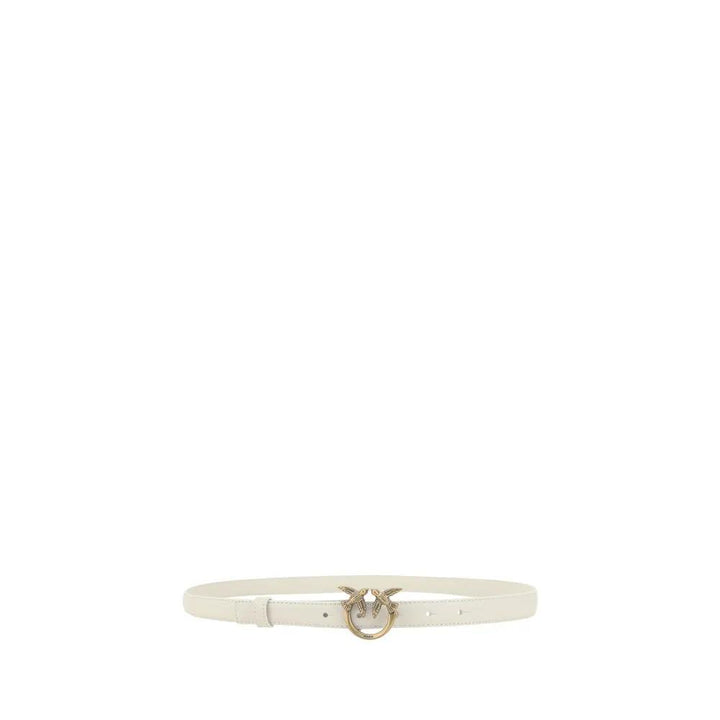 PINKO White Calf Leather Bos Taurus Regular Belt