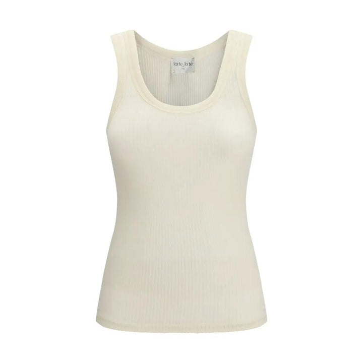 Forte_Forte Beige Wool Oves Aries Sleeveles T-Shirt