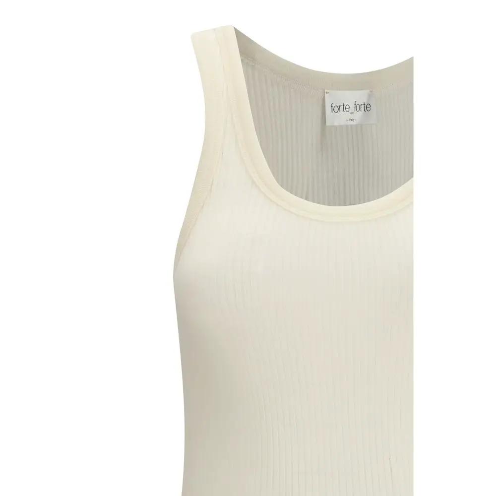 Forte_Forte Beige Wool Oves Aries Sleeveles T-Shirt