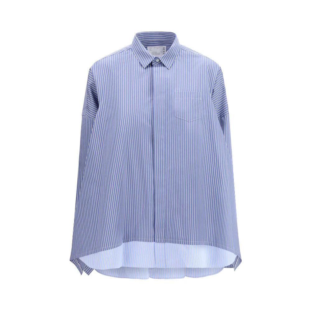 Sacai Sample Sale Sacai Blue Cotton Pattern Shirt - | Designer outlet