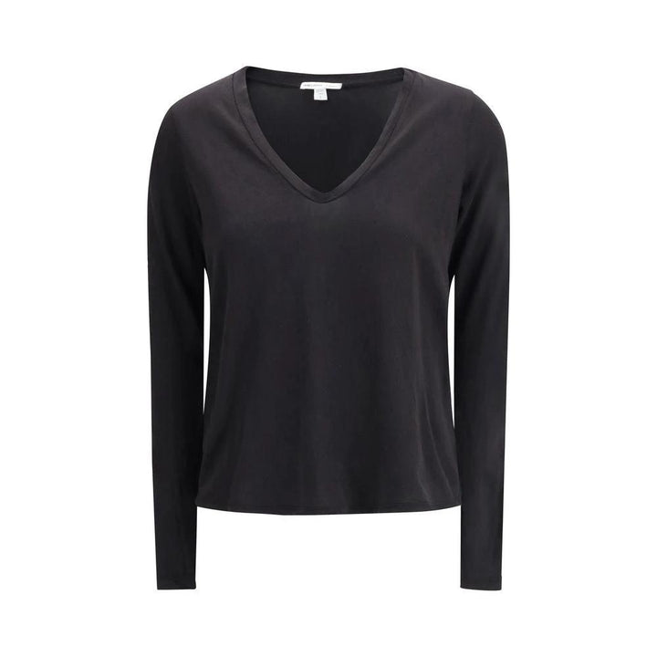 James Perse Sample Sale James Perse Black Cotton Long Sleeve T-Shirt - | Designer outlet