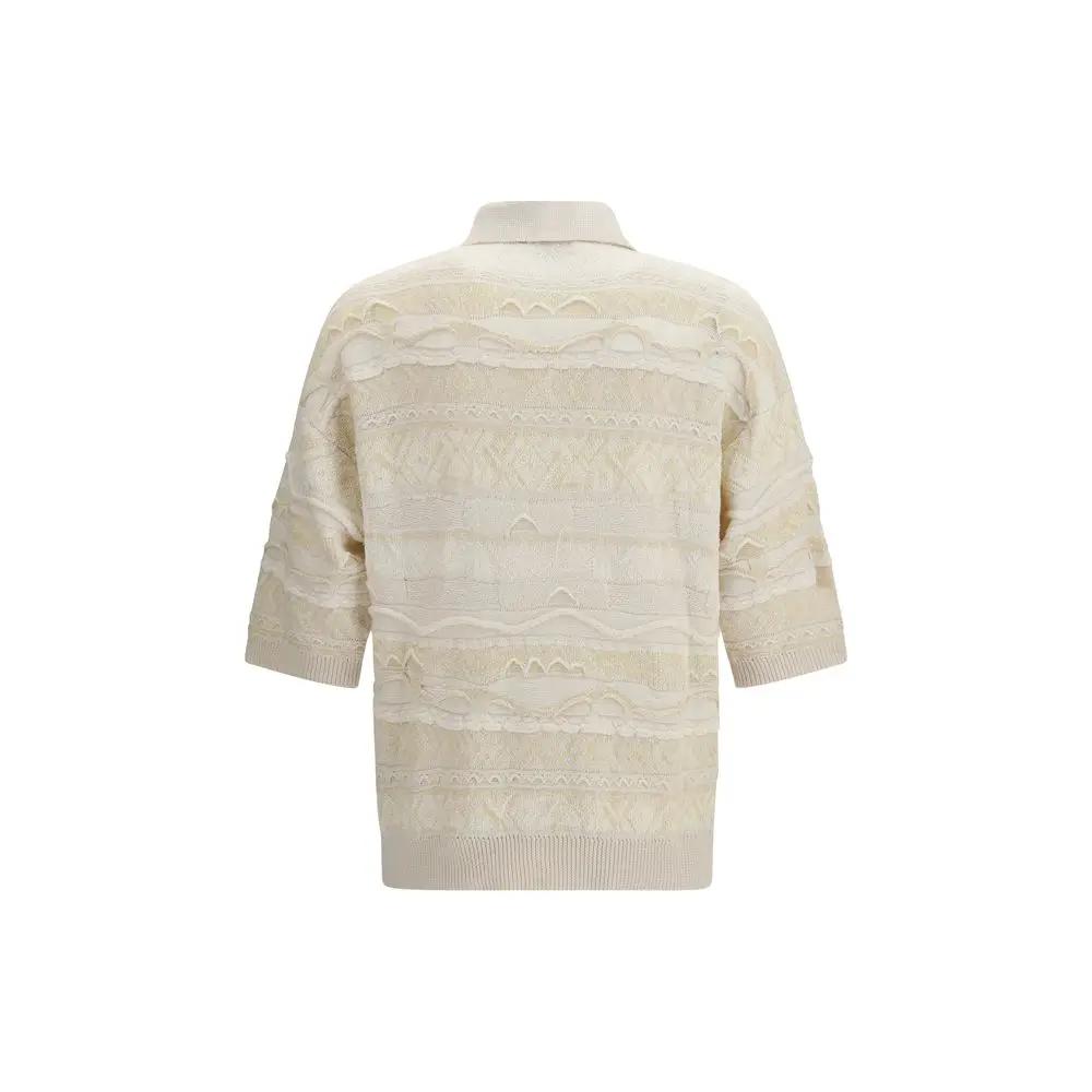Laneus Sample Sale | Laneus White Cotton Polo Shirt - | Designer outlet