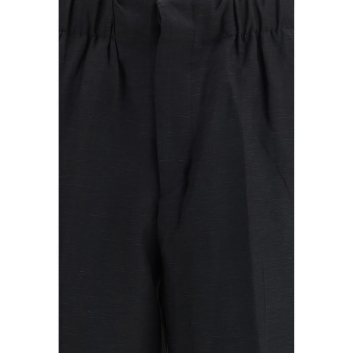 Laneus Black Viscose Casual Pants