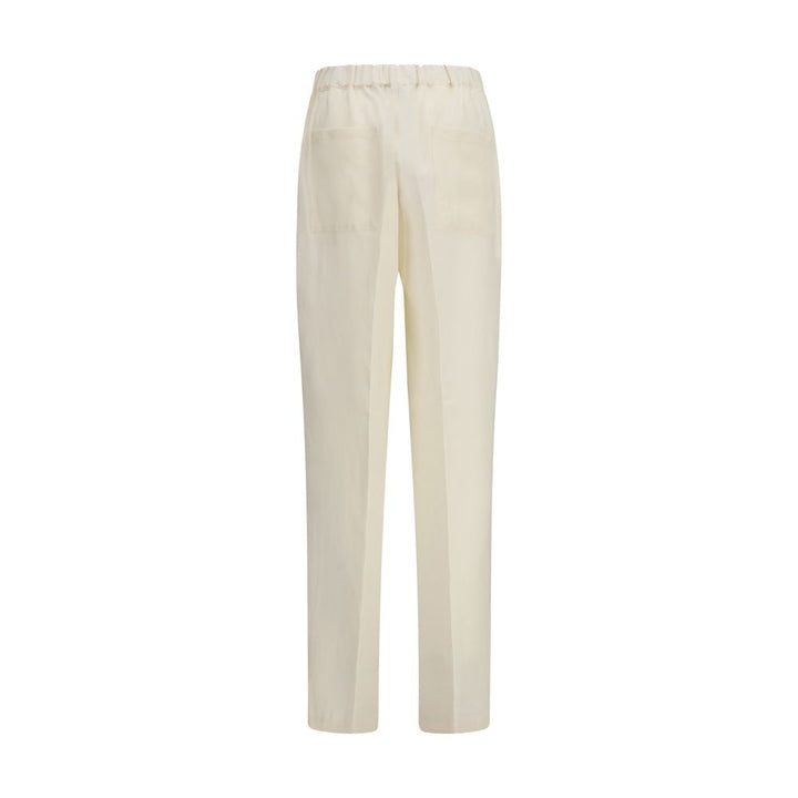 Laneus Beige Viscose Casual Pants