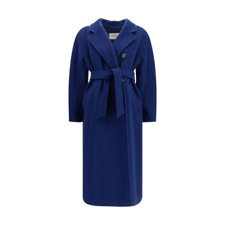 Max Mara Blue Fleece Wool Coat
