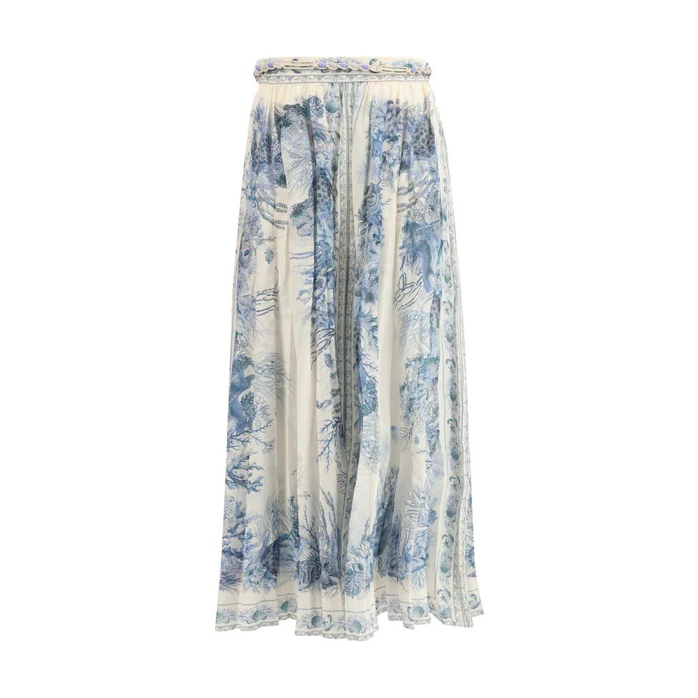 Zimmermann Sample Sale Zimmermann Multicolor Cotton Long Skirt - | Designer outlet