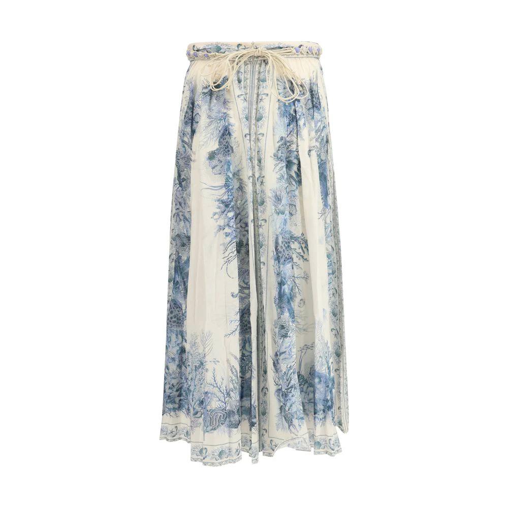 Zimmermann Sample Sale Zimmermann Multicolor Cotton Long Skirt - | Designer outlet