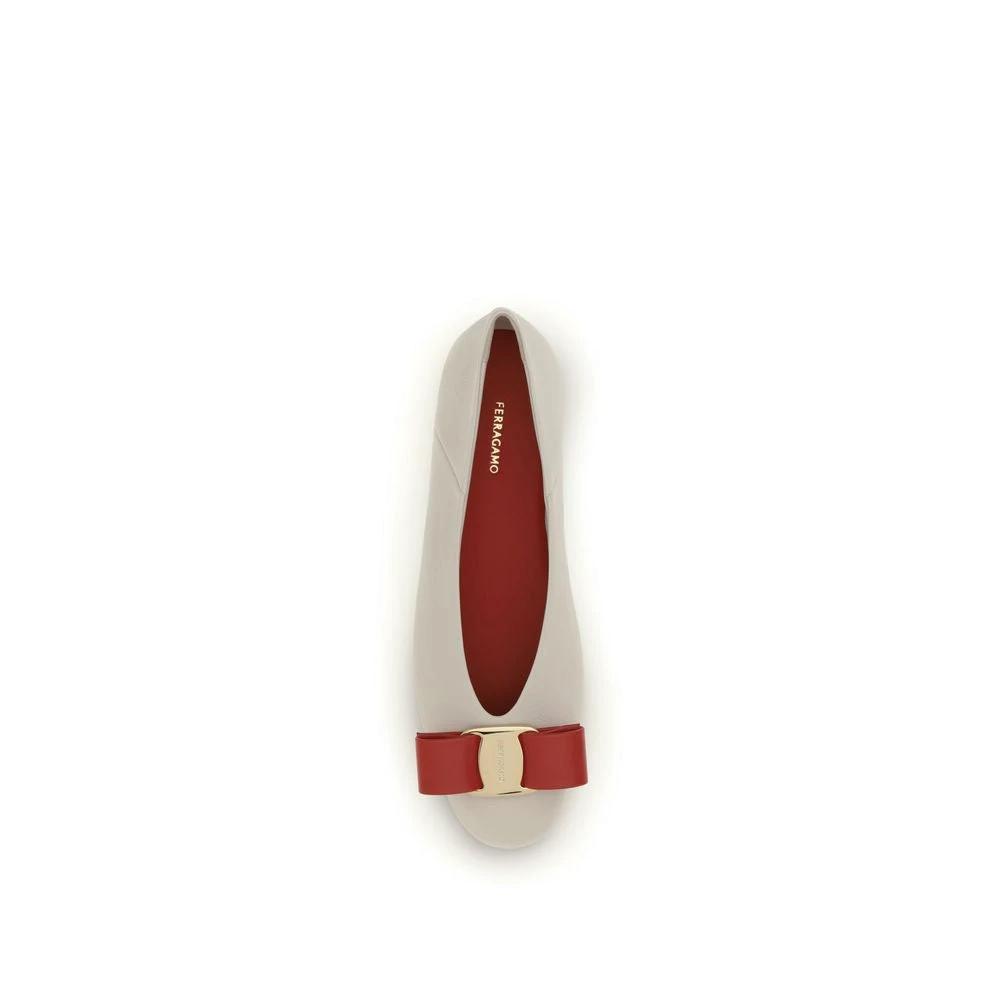 Ferragamo Sample Sale Ferragamo White Calf Leather Bos Taurus Ballet Flats - | Designer outlet