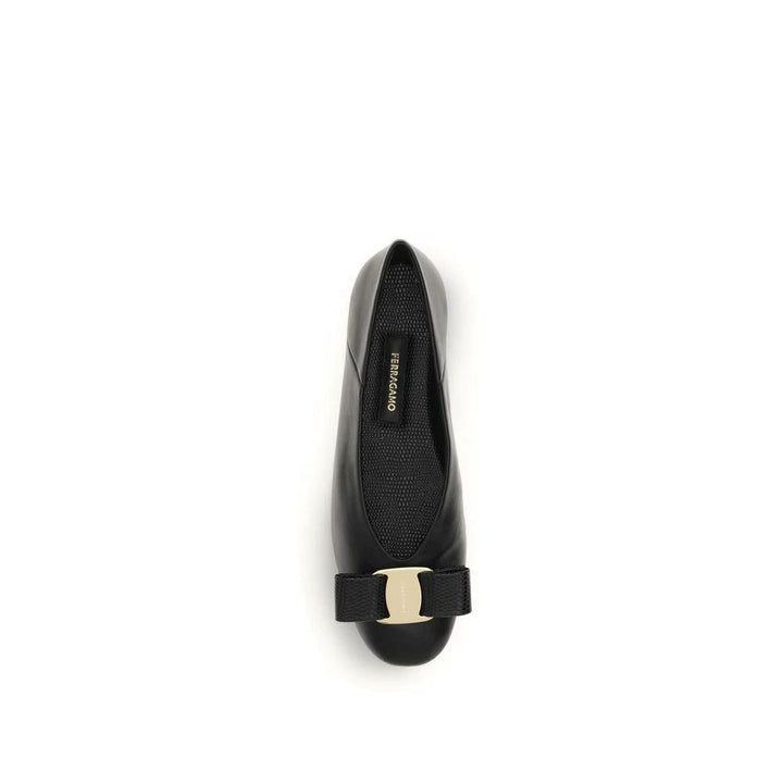 Ferragamo Sample Sale Ferragamo Black Calf Leather Bos Taurus Ballet Flats - | Designer outlet