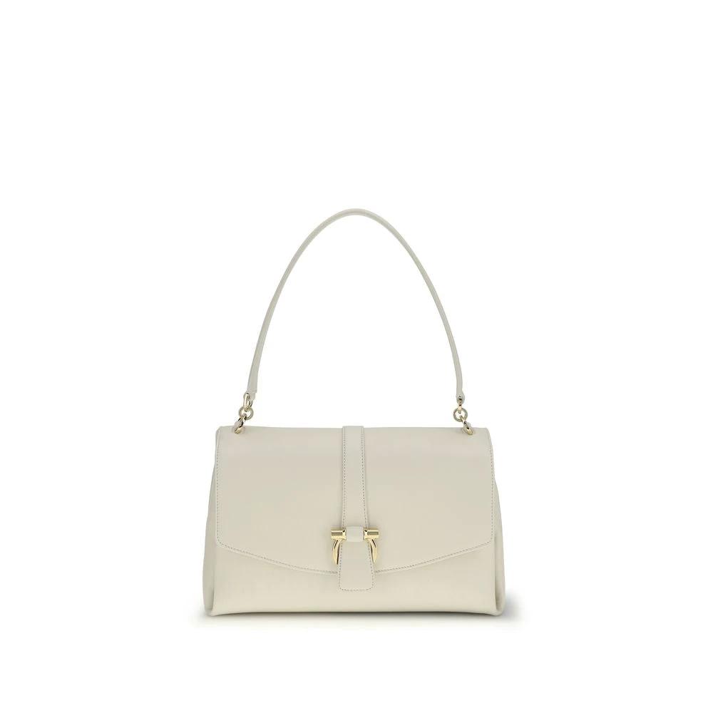 Ferragamo Sample Sale Ferragamo White Calf Leather Bos Taurus Shoulder Bag - | Designer outlet