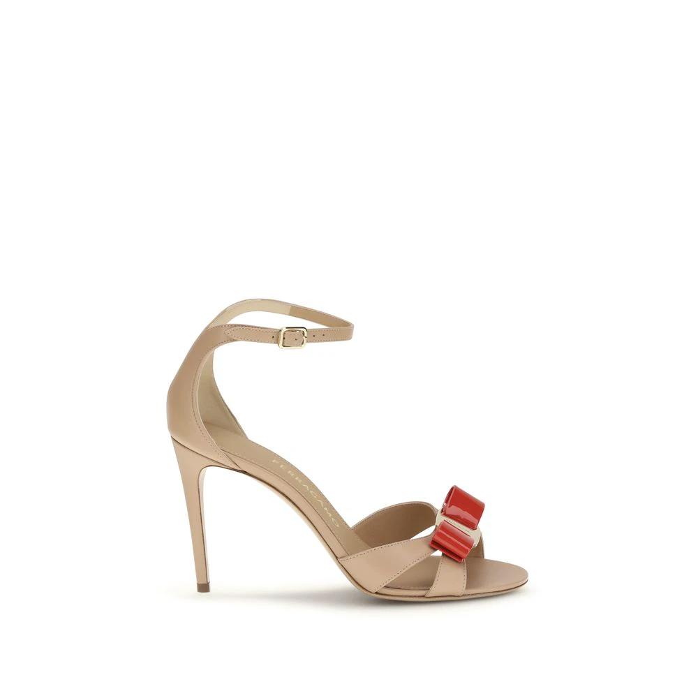 Ferragamo Sample Sale Ferragamo Beige Calf Leather Bos Taurus Stiletto Heel Sandals - | Designer outlet