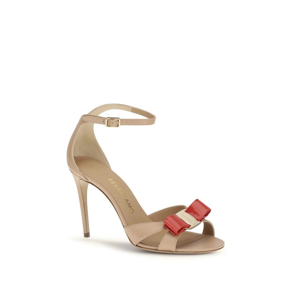 Ferragamo Sample Sale Ferragamo Beige Calf Leather Bos Taurus Stiletto Heel Sandals - | Designer outlet