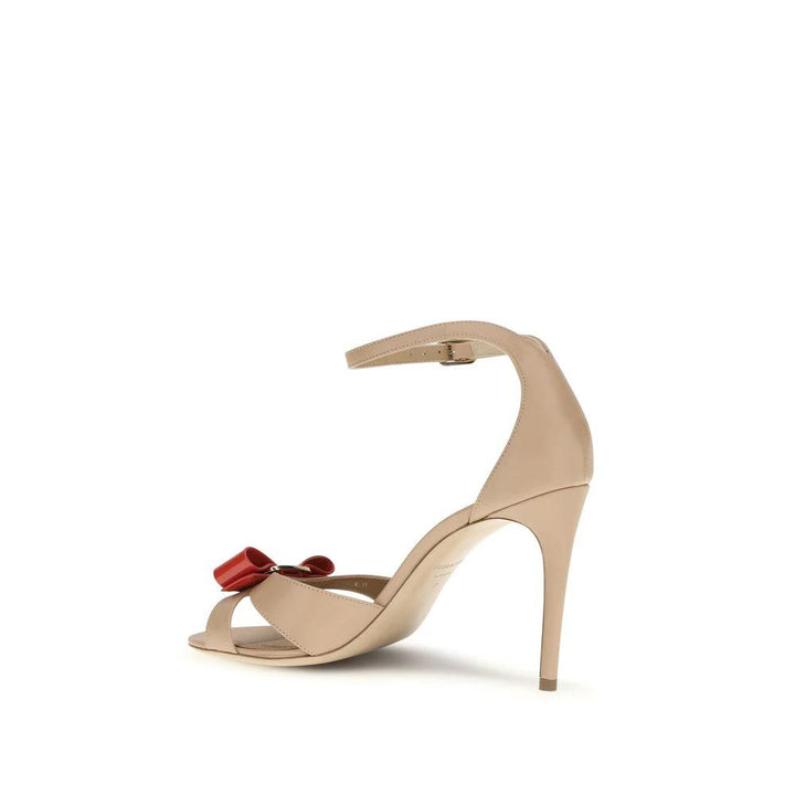 Ferragamo Sample Sale Ferragamo Beige Calf Leather Bos Taurus Stiletto Heel Sandals - | Designer outlet