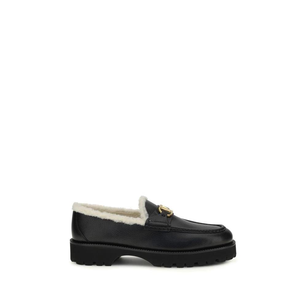Valentino Garavani Sample Sale Valentino Garavani Black Calf Leather Bos Taurus Slip-On Loafers - | Designer outlet