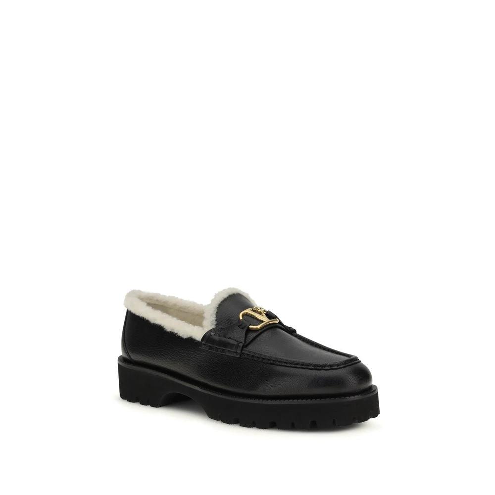 Valentino Garavani Sample Sale Valentino Garavani Black Calf Leather Bos Taurus Slip-On Loafers - | Designer outlet
