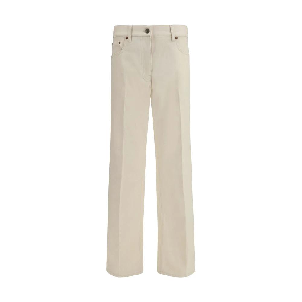 Valentino Sample Sale Valentino Beige Cotton Flared Jeans - | Designer outlet