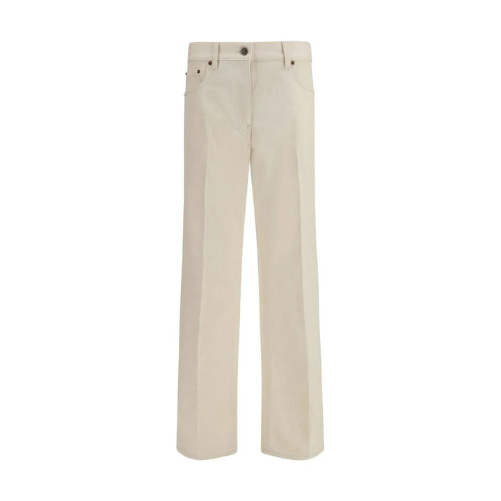 Valentino Sample Sale Valentino Beige Cotton Flared Jeans - | Designer outlet