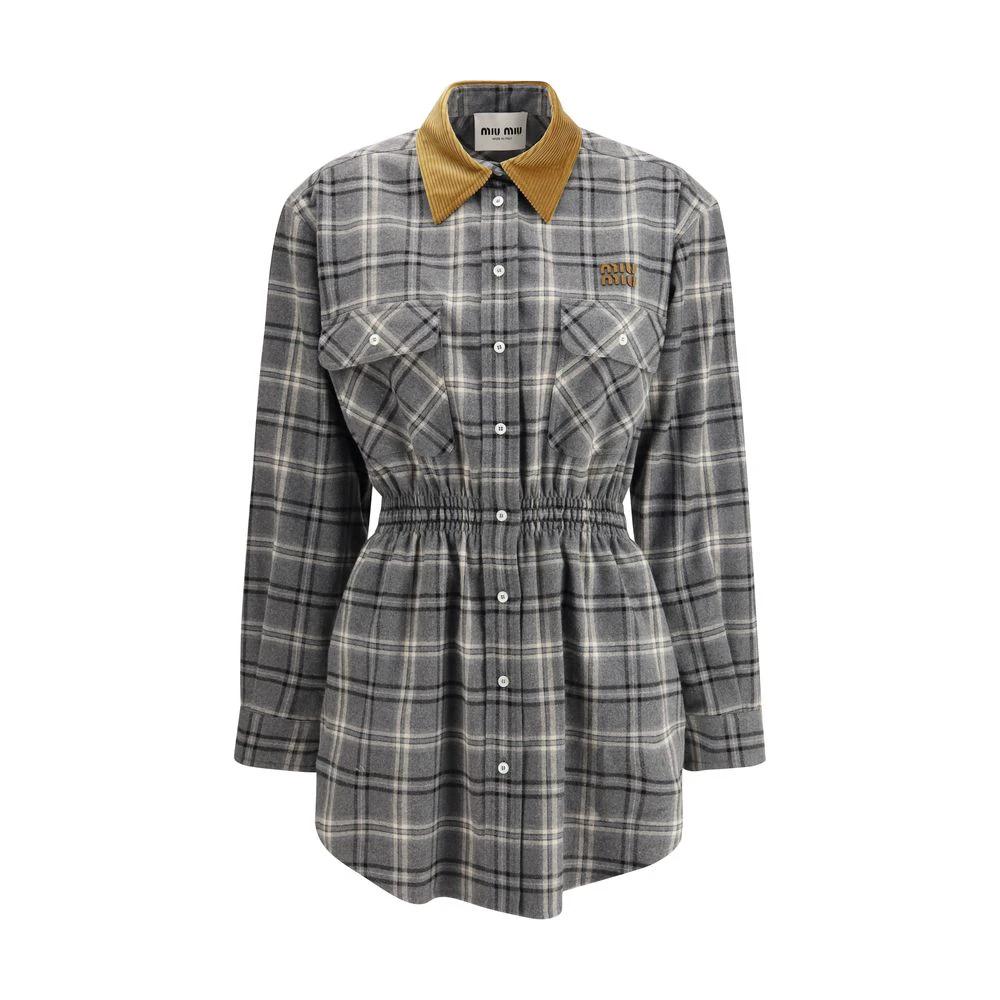 Miu Miu Sample Sale Miu Miu Gray Cotton Casual Dress - | Designer outlet
