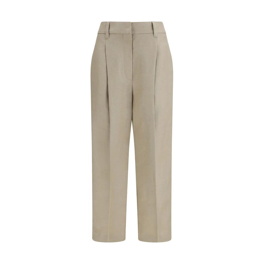 Brunello Cucinelli Sample Sale Brunello Cucinelli Beige Linen Casual Pants - | Designer outlet