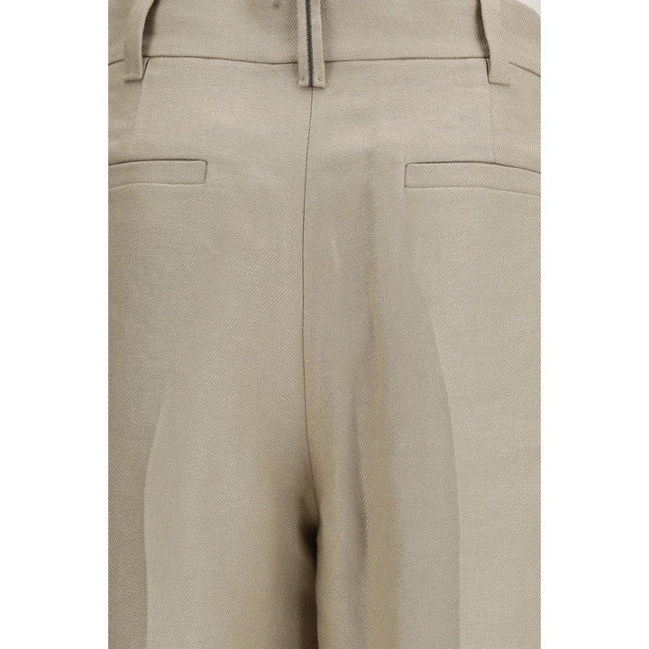 Brunello Cucinelli Sample Sale Brunello Cucinelli Beige Linen Casual Pants - | Designer outlet