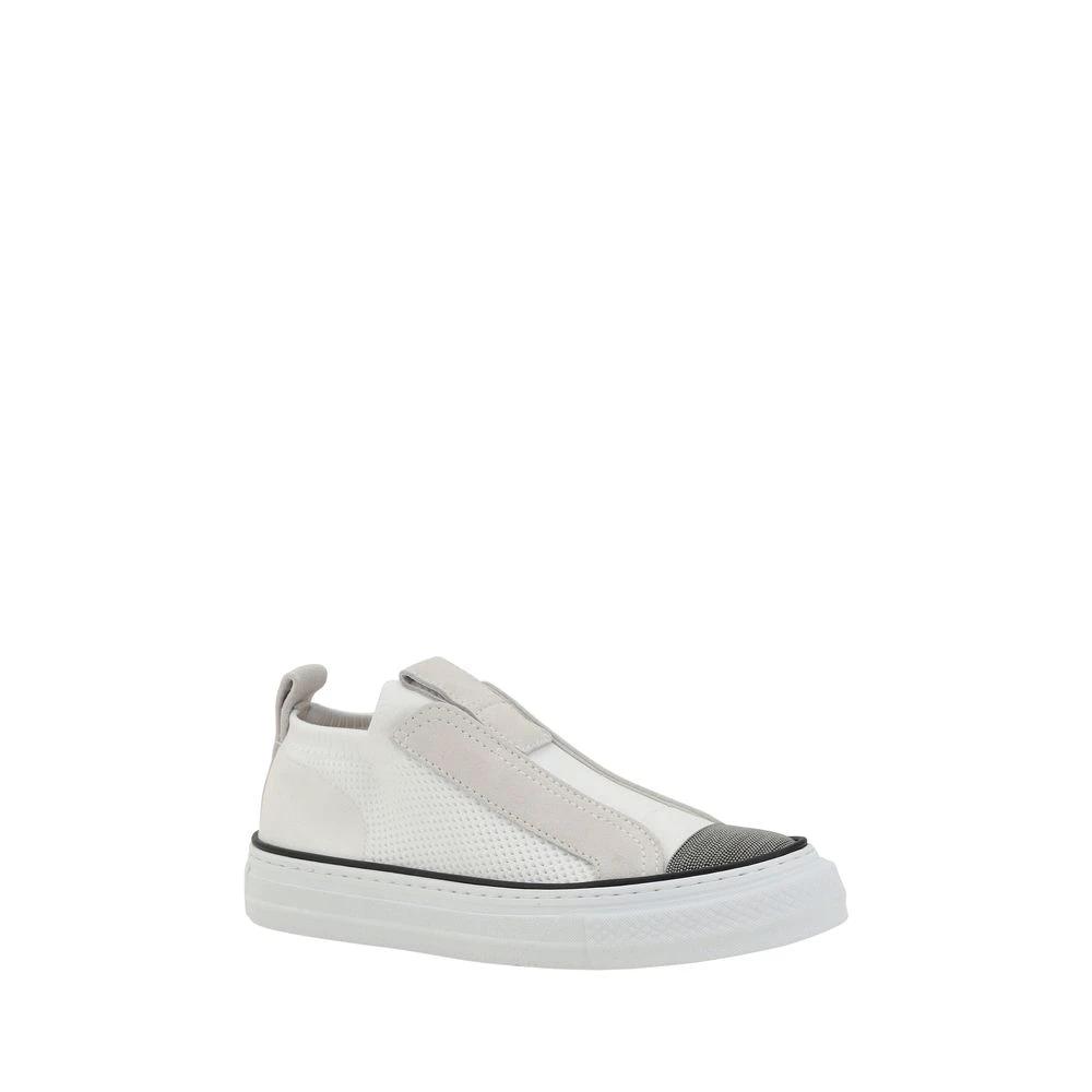 Brunello Cucinelli Sample Sale Brunello Cucinelli White Nylon Low Top Sneakers - | Designer outlet