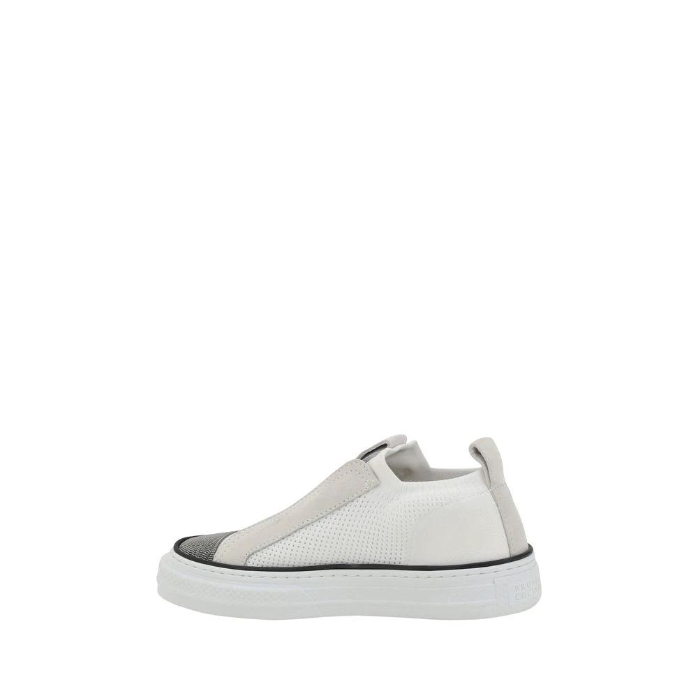 Brunello Cucinelli Sample Sale Brunello Cucinelli White Nylon Low Top Sneakers - | Designer outlet