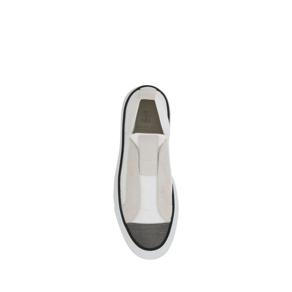 Brunello Cucinelli Sample Sale Brunello Cucinelli White Nylon Low Top Sneakers - | Designer outlet