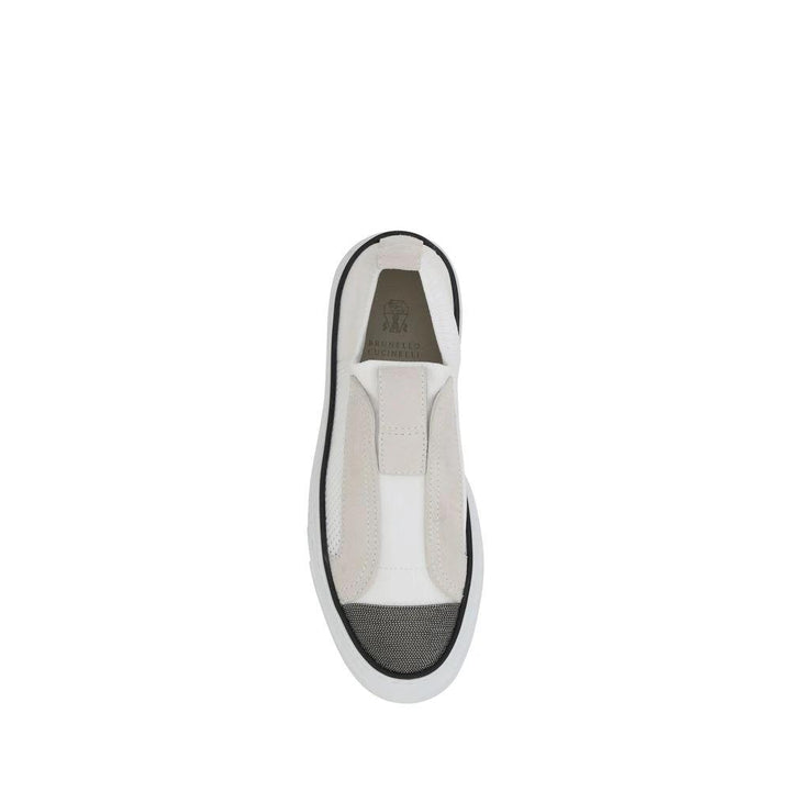 Brunello Cucinelli Sample Sale Brunello Cucinelli White Nylon Low Top Sneakers - | Designer outlet