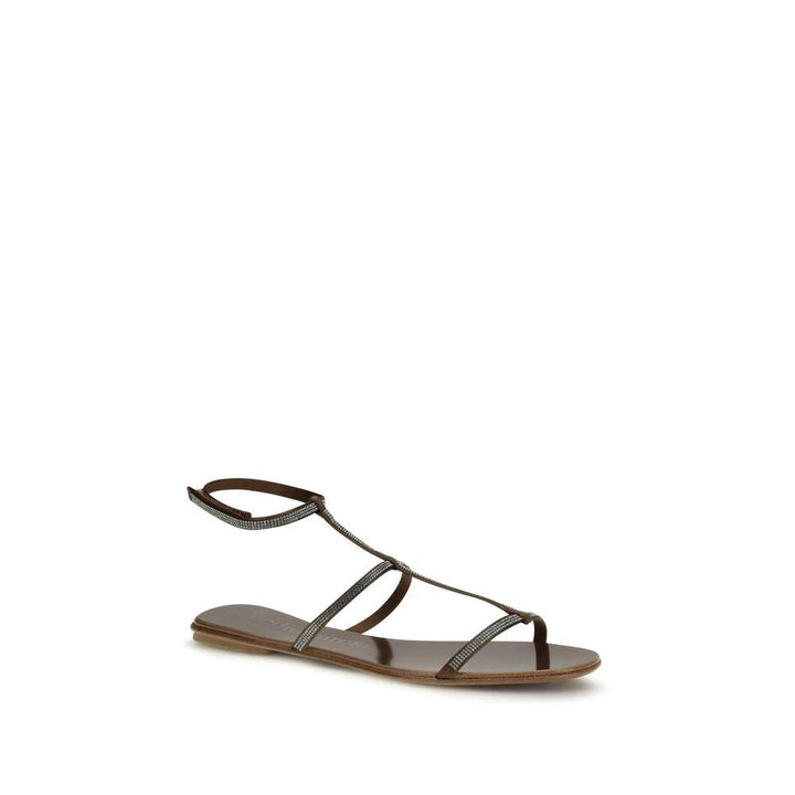 Pedro García Sample Sale Pedro García Brown Calf Leather Bos Taurus Strap-On Sandals - | Designer outlet
