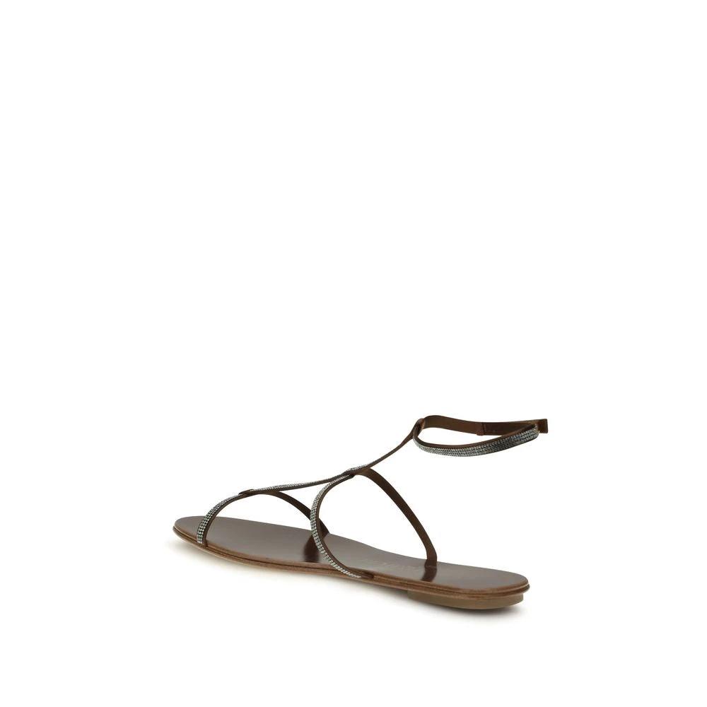 Pedro García Sample Sale Pedro García Brown Calf Leather Bos Taurus Strap-On Sandals - | Designer outlet