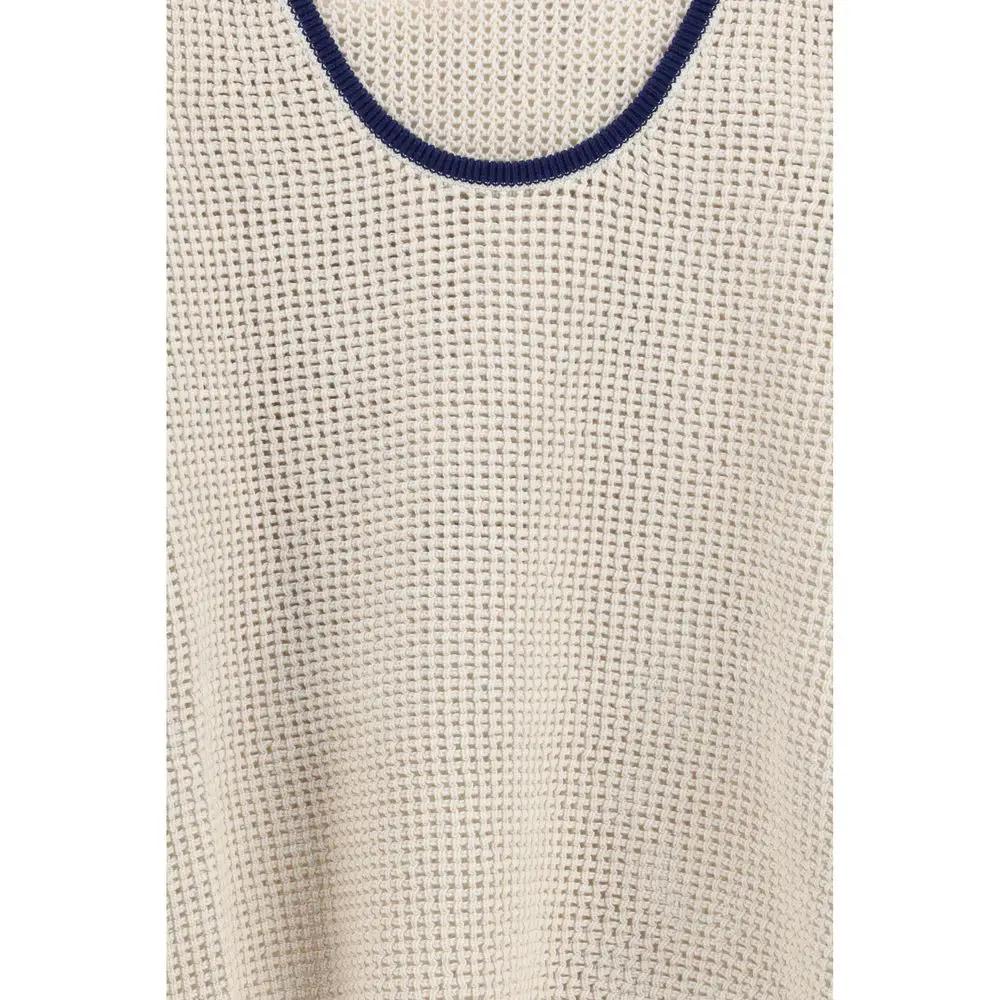 Brunello Cucinelli Beige Cotton Sleeveles T-Shirt