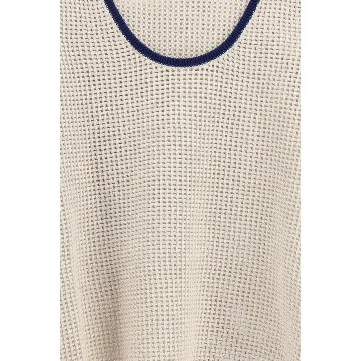 Brunello Cucinelli Beige Cotton Sleeveles T-Shirt