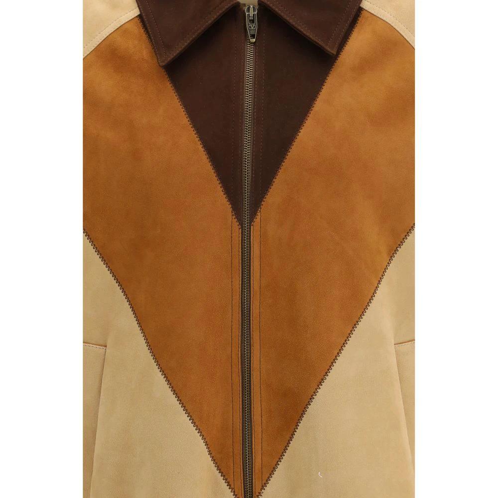 Valentino Sample Sale Valentino Brown Goatskin Biker Jacket - | Designer outlet
