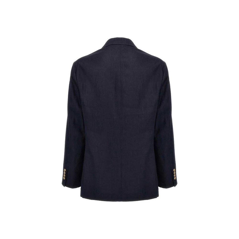Brunello Cucinelli Sample Sale Brunello Cucinelli Blue Linen Blazer - | Designer outlet