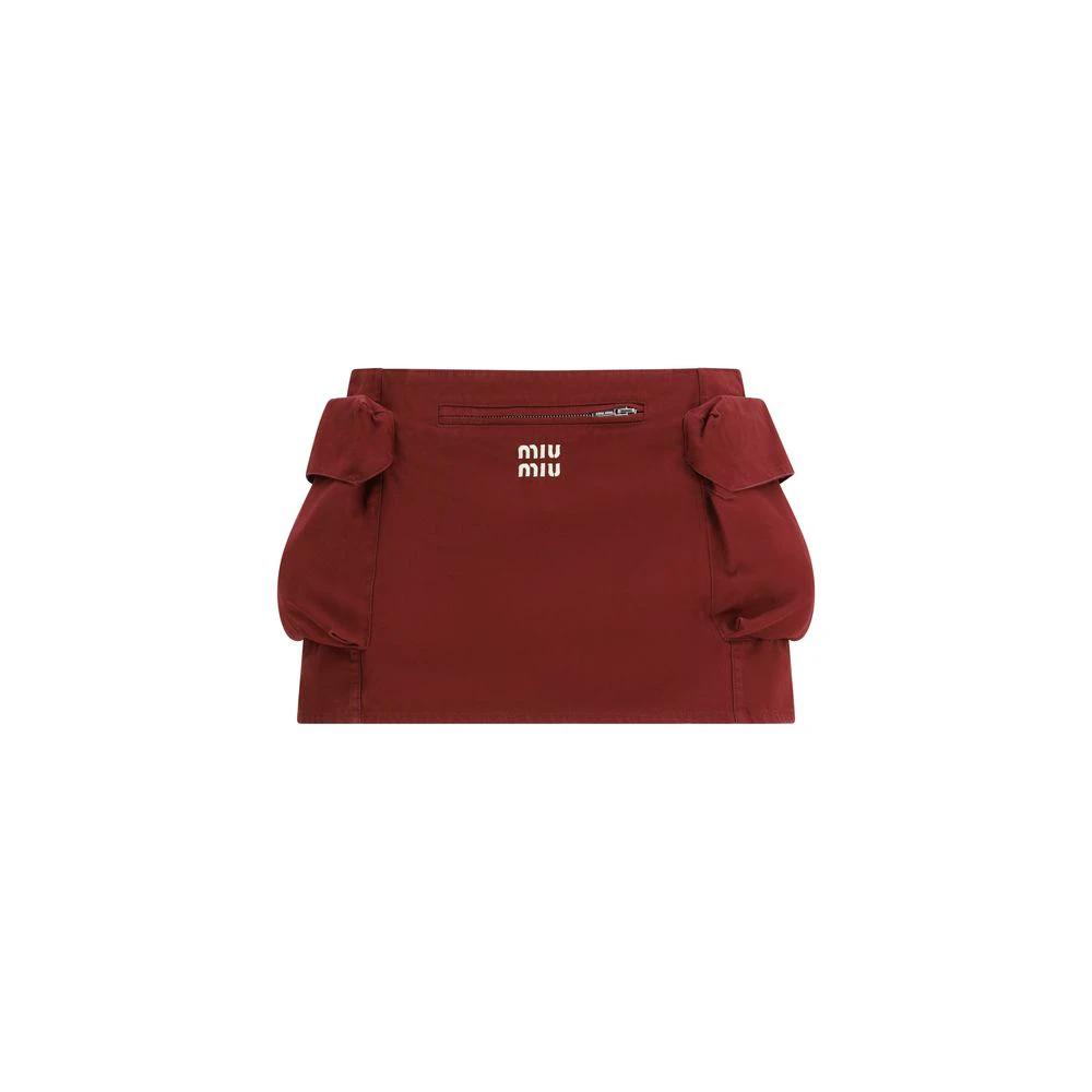 Miu Miu Sample Sale Miu Miu Bordeaux Cotton Mini Skirt - | Designer outlet