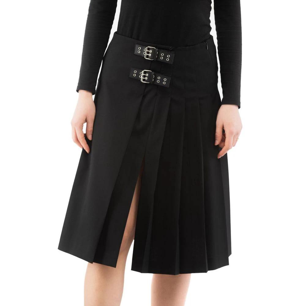 Moschino Black Polyester Midi Skirt