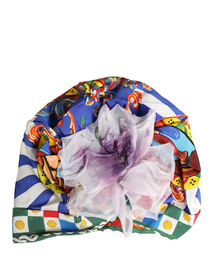 Dolce &amp; Gabbana Sample Sale Dolce &amp; Gabbana Multicolor Carretto Motif Turban Headwear Hat - | Designer outlet