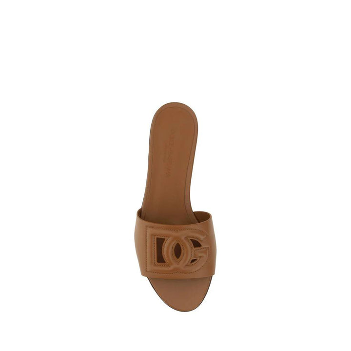 Dolce &amp; Gabbana Sample Sale Dolce &amp; Gabbana Brown Calf Leather Bos Taurus Flat Sandals - | Designer outlet