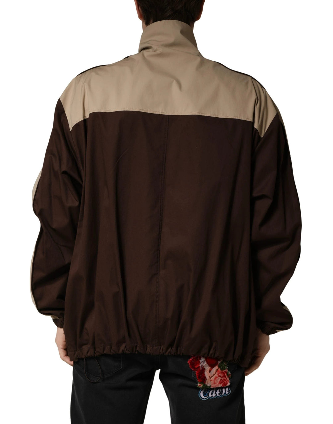 Dolce &amp; Gabbana Sample Sale Dolce &amp; Gabbana Brown Beige Cotton Zip Windbreaker Jacket - | Designer outlet