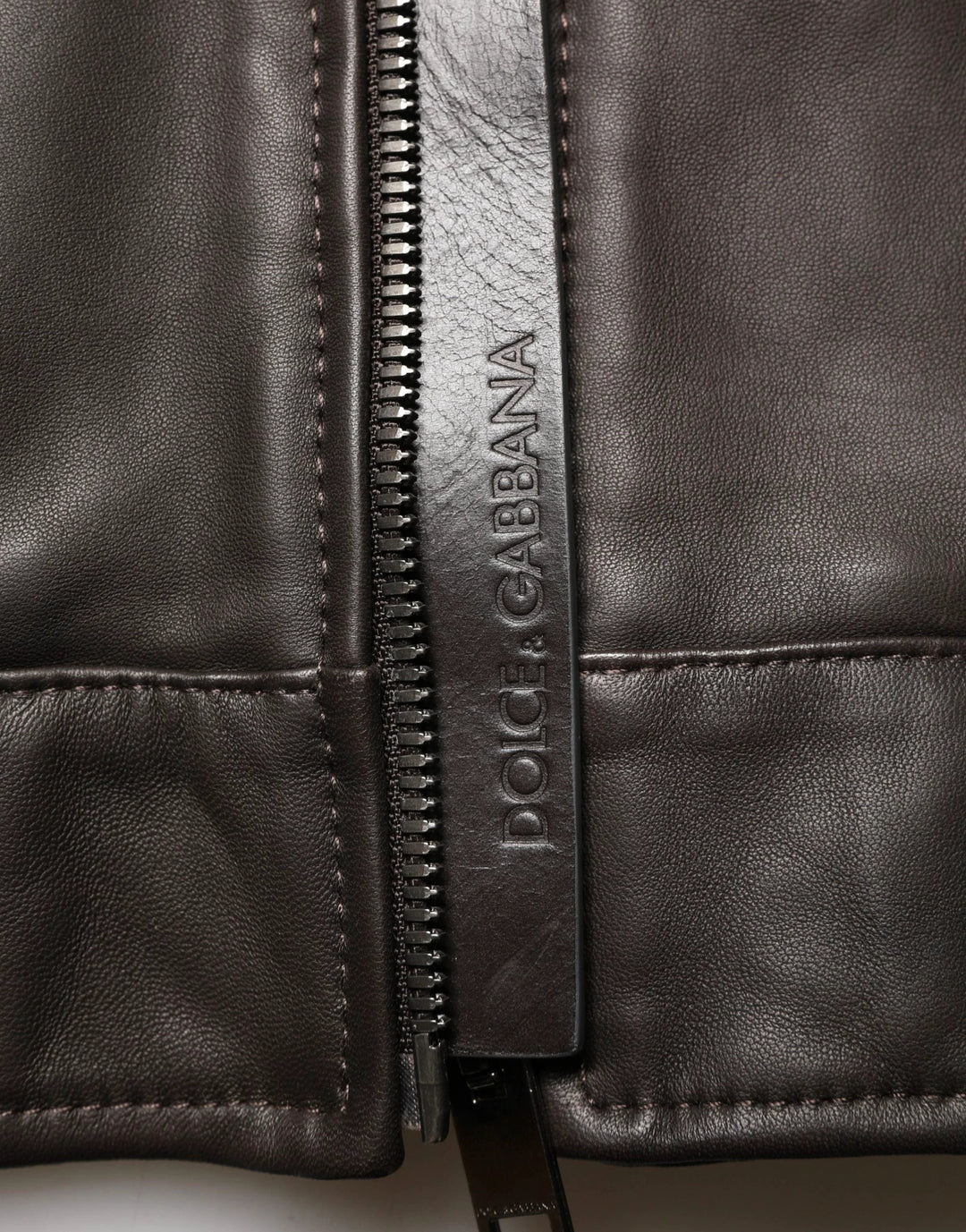 Dolce &amp; Gabbana Sample Sale Dolce &amp; Gabbana Black LambskinLeather Full Zip Biker Jacket - | Designer outlet