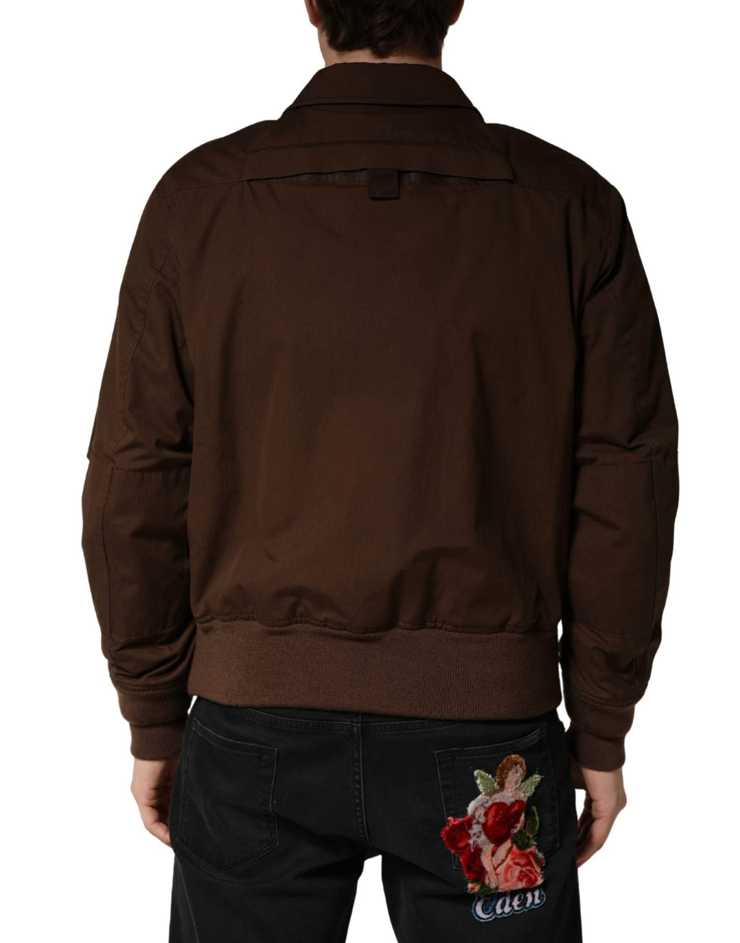 Dolce &amp; Gabbana Sample Sale Dolce &amp; Gabbana Brown Cotton Stretch Full Zip Bomber Jacket - | Designer outlet